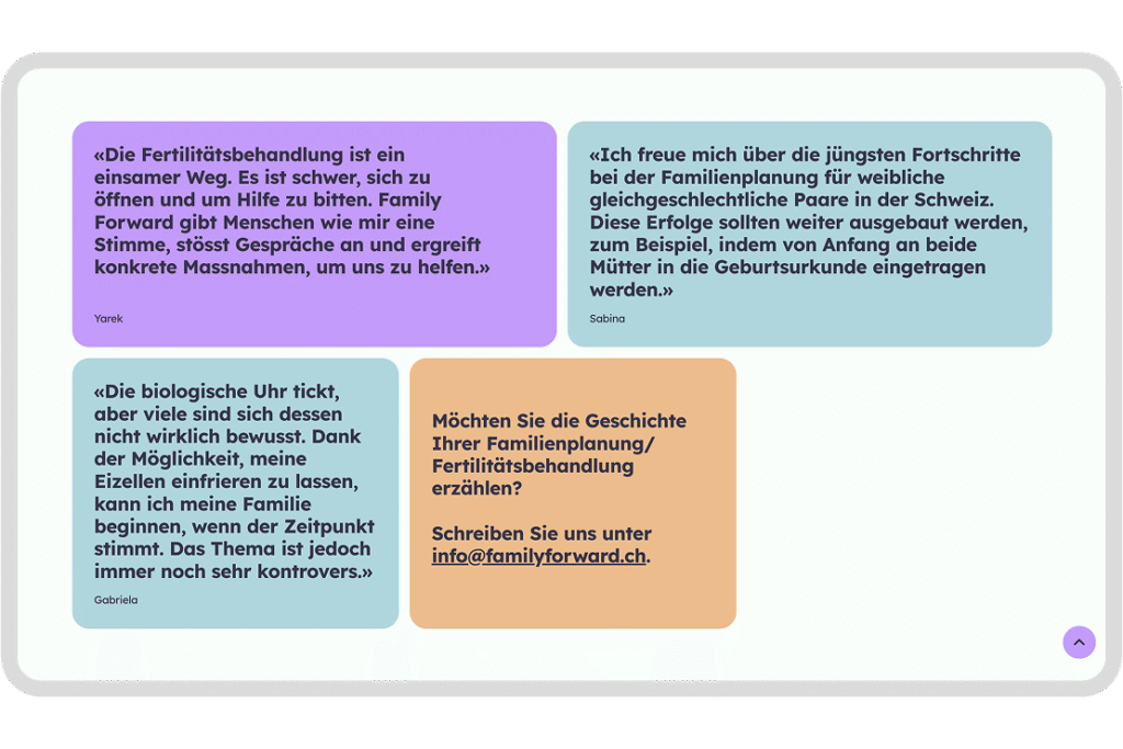 Screenshot familyforward.ch Feedbacks