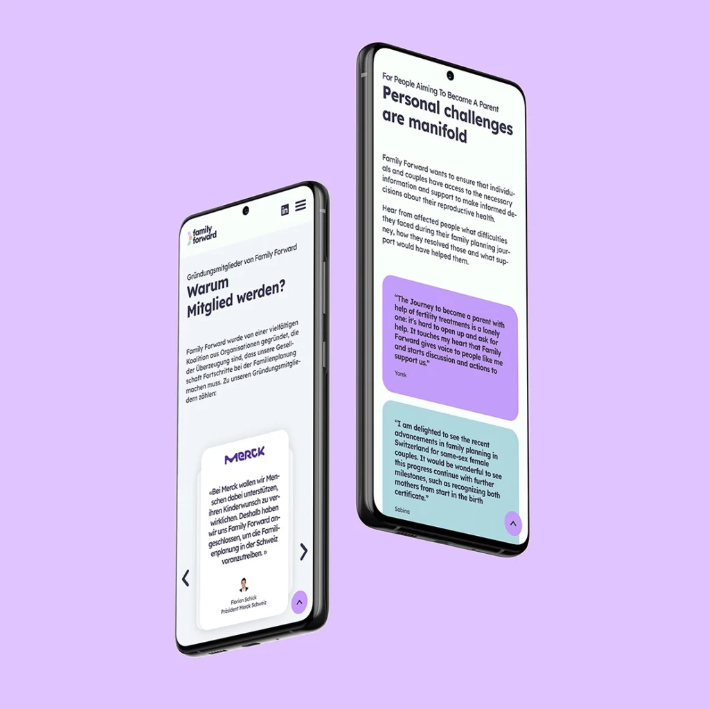 Website-Ansicht auf Smartphone