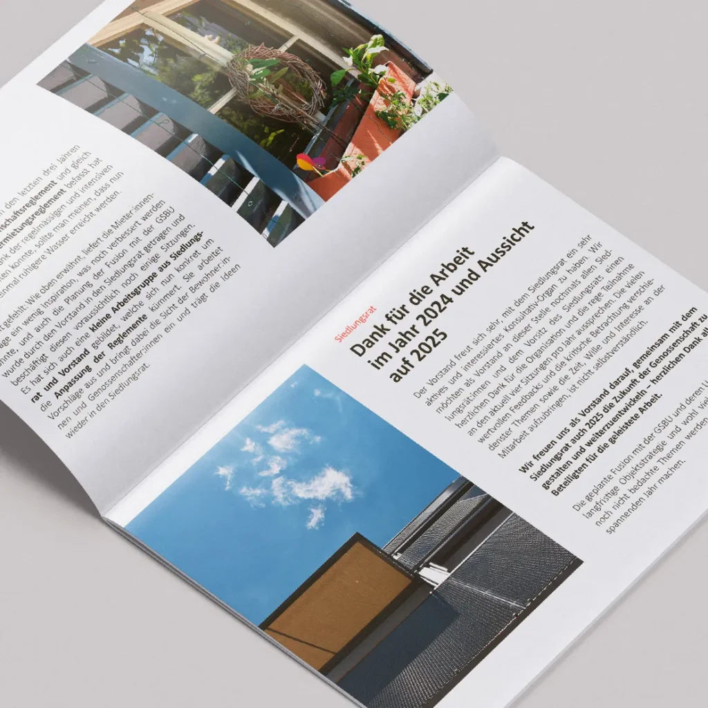 Gewo Newsletter aufgeklappt Inhalt