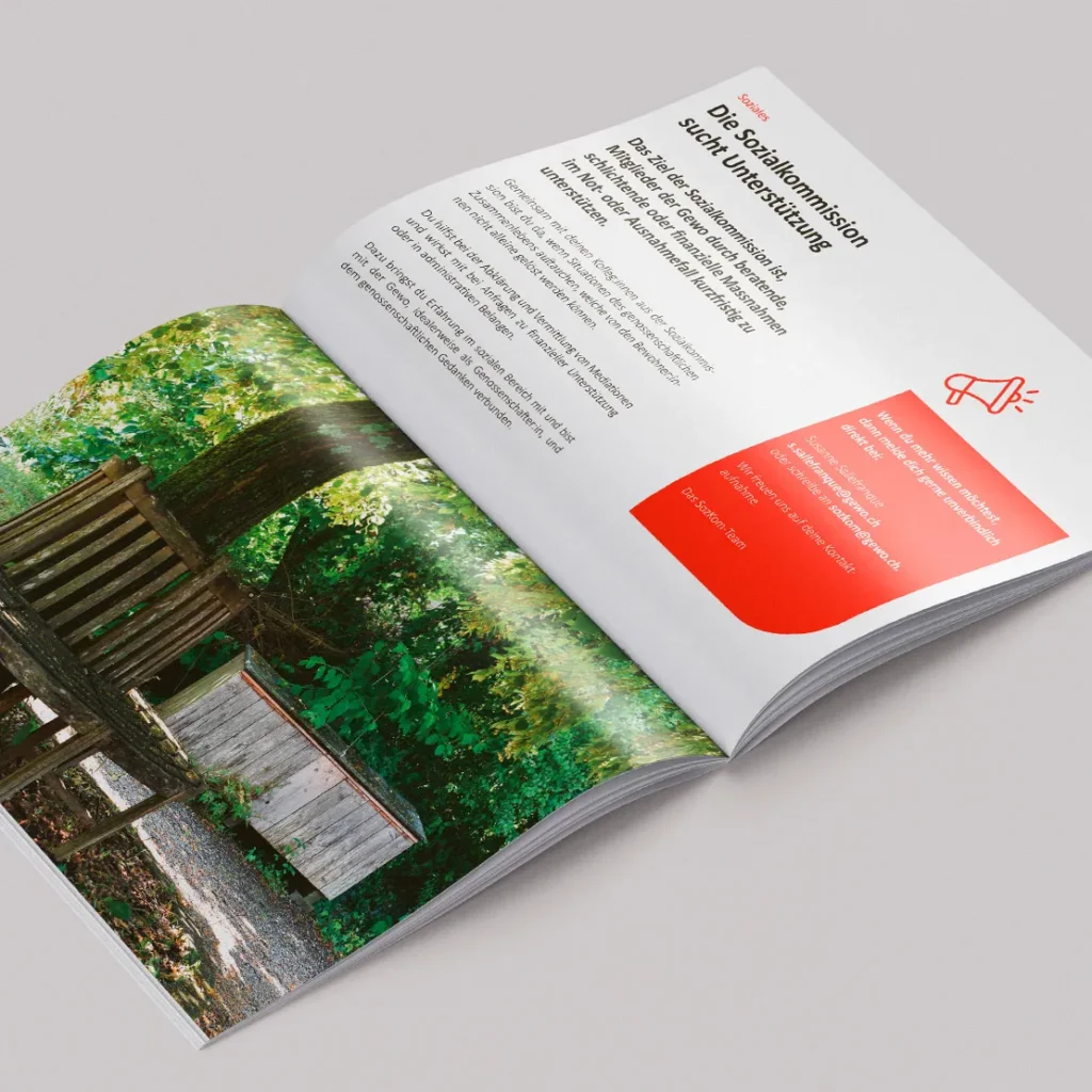 Gewo Newsletter aufgeklappt Inhalt
