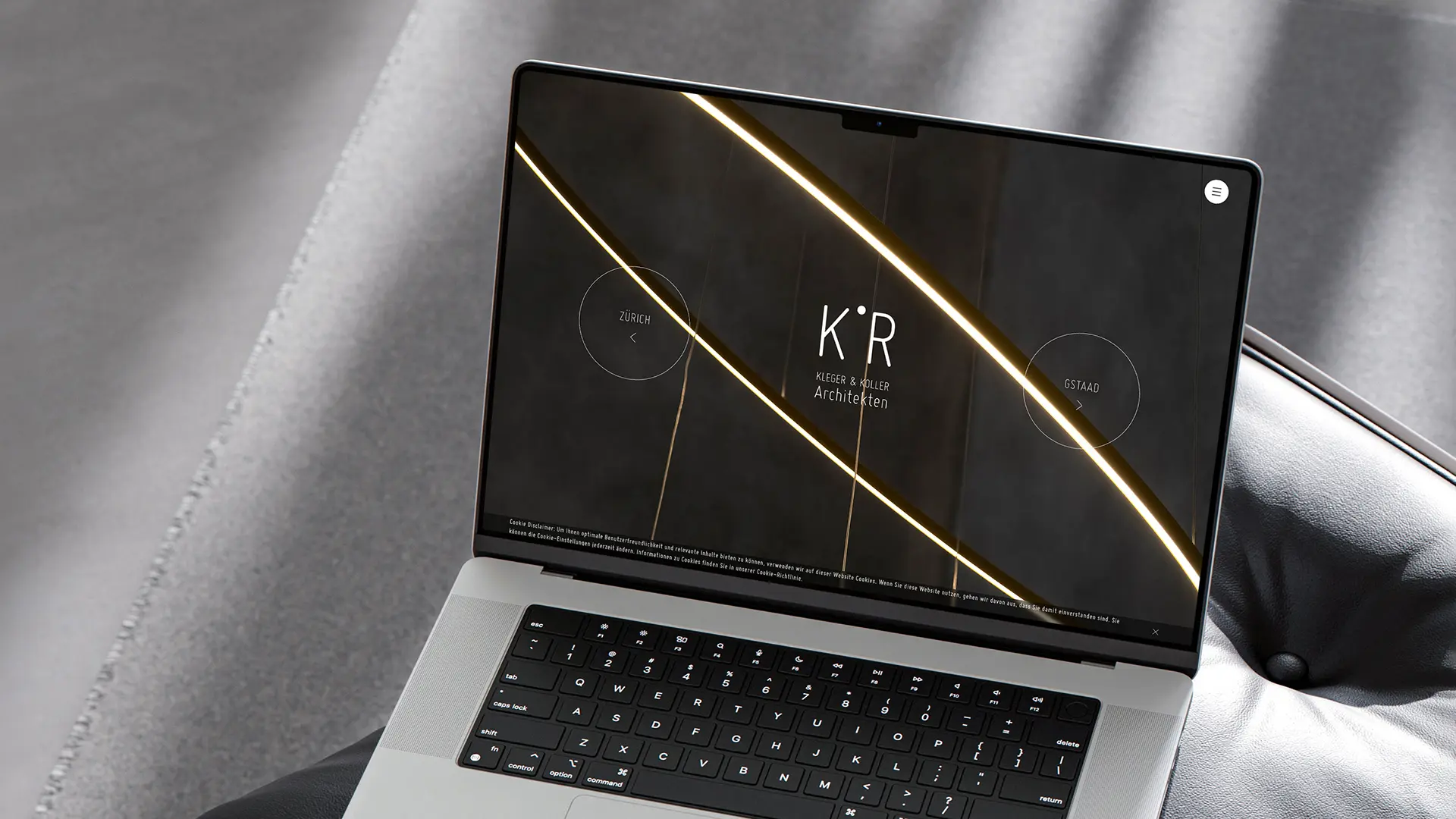 Startseite Kleger & Koller Architekten auf Laptop