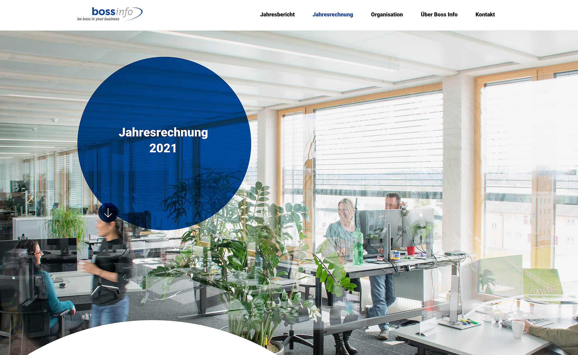 Website Screenshot – Bossinfo AG Geschäftsbericht 2021