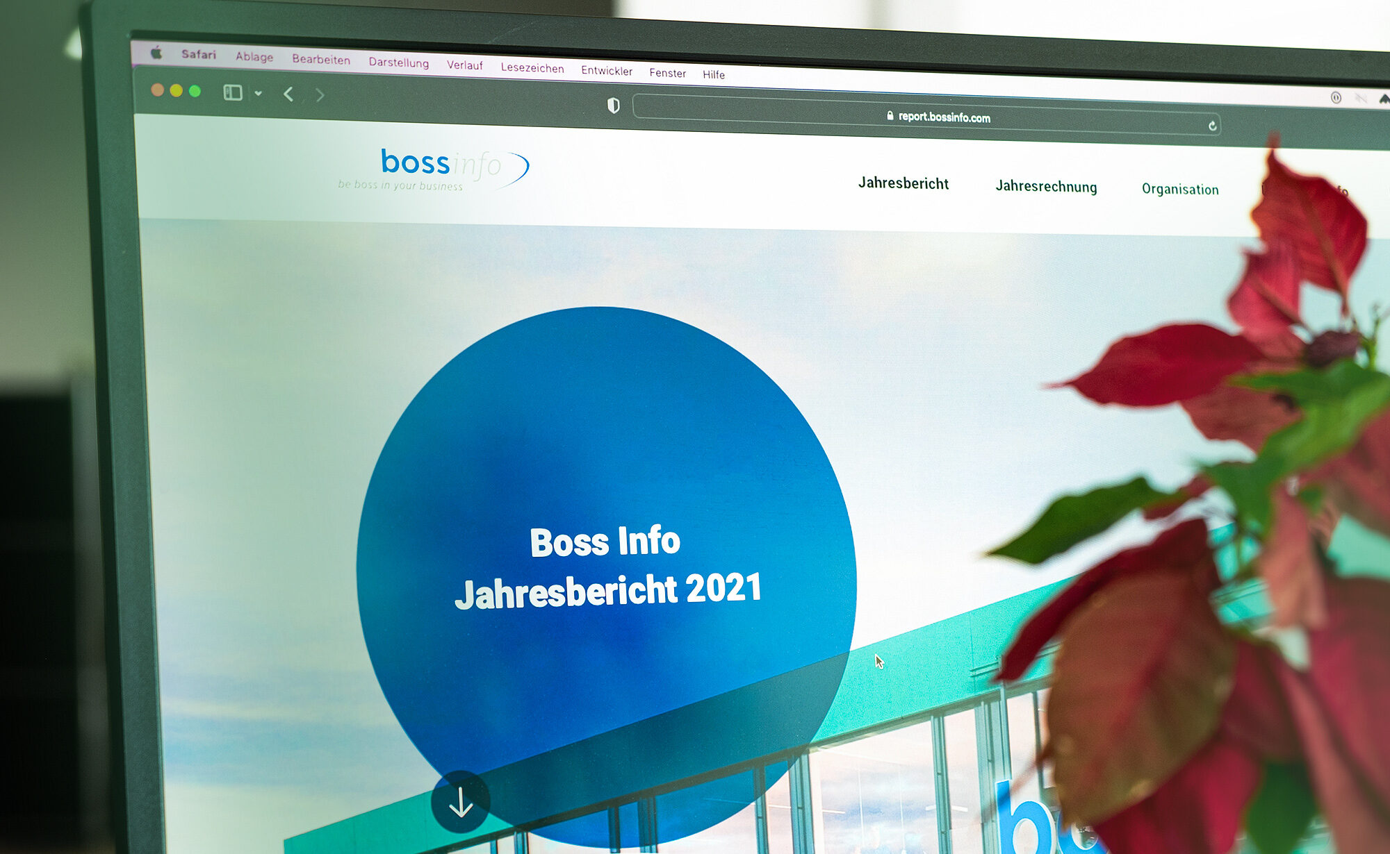 Screenshot – Geschäftsbericht Bossinfo AG 2021