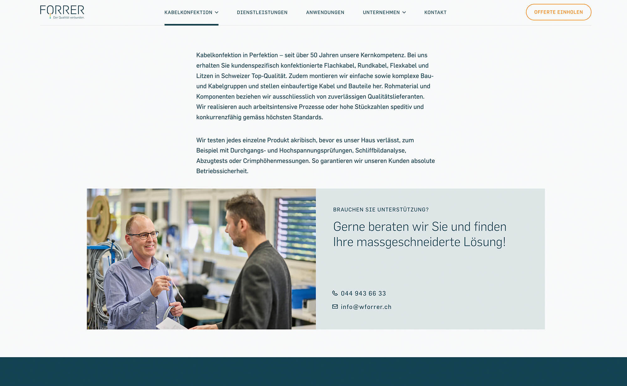 Screenshot – wforrer.ch Website