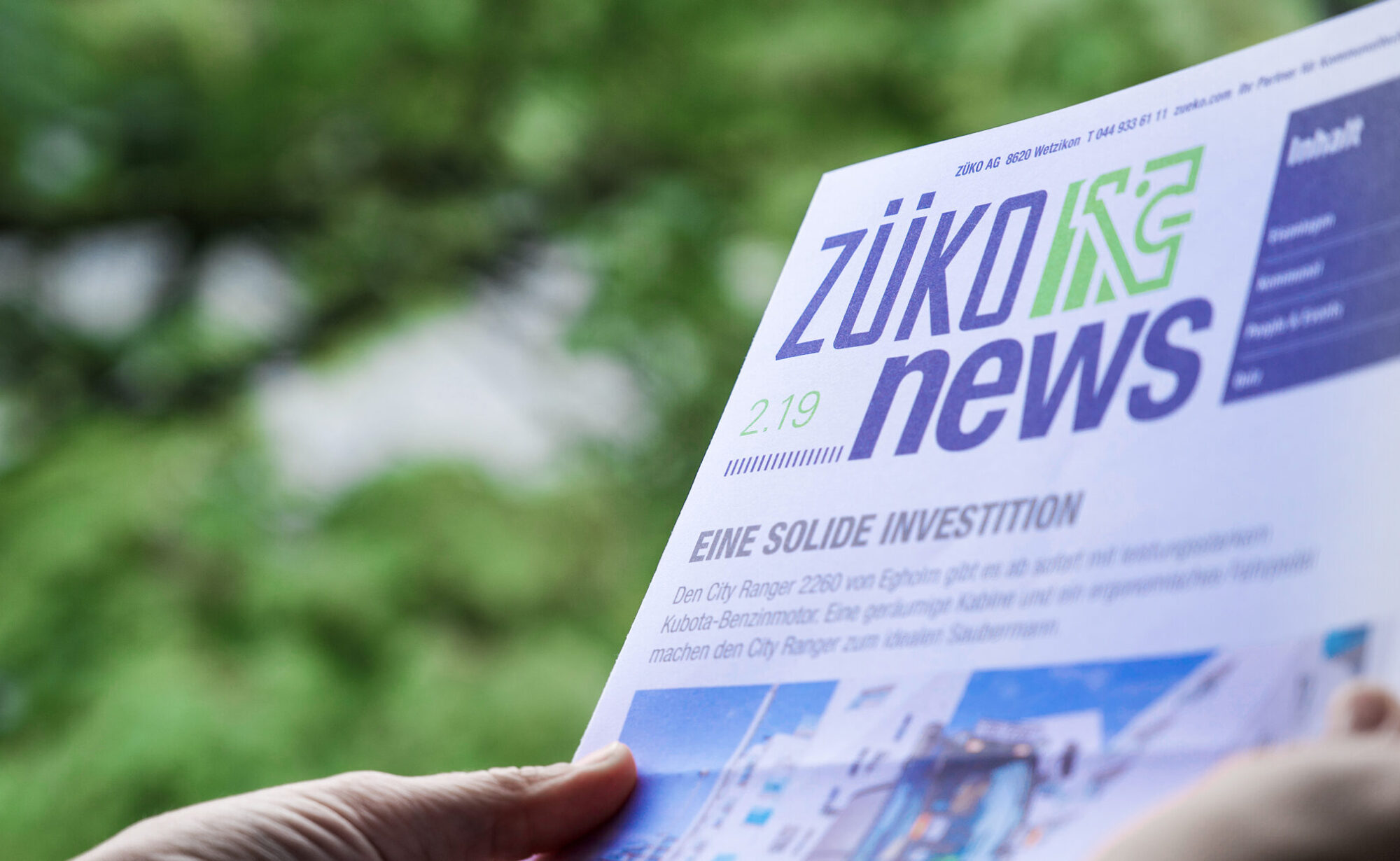 Foto Züko Newsletter – ZÜKO AG, Newsletter
