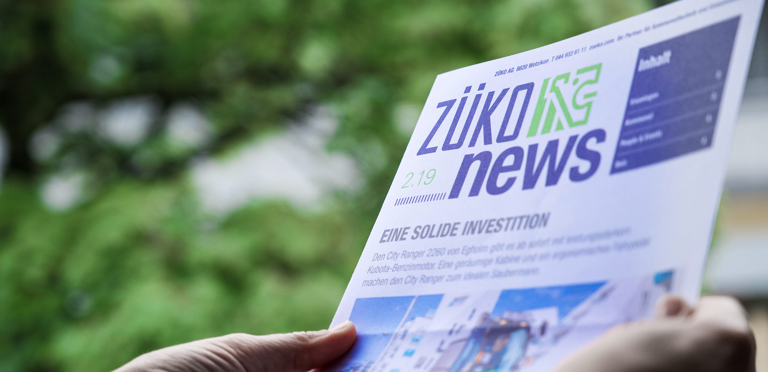 Foto Züko Newsletter – ZÜKO AG, Newsletter