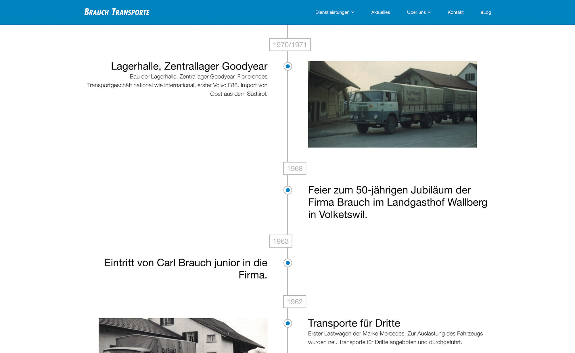 Geschichte, Website Screenshot – Brauch Transport AG, brauch-transporte.ch