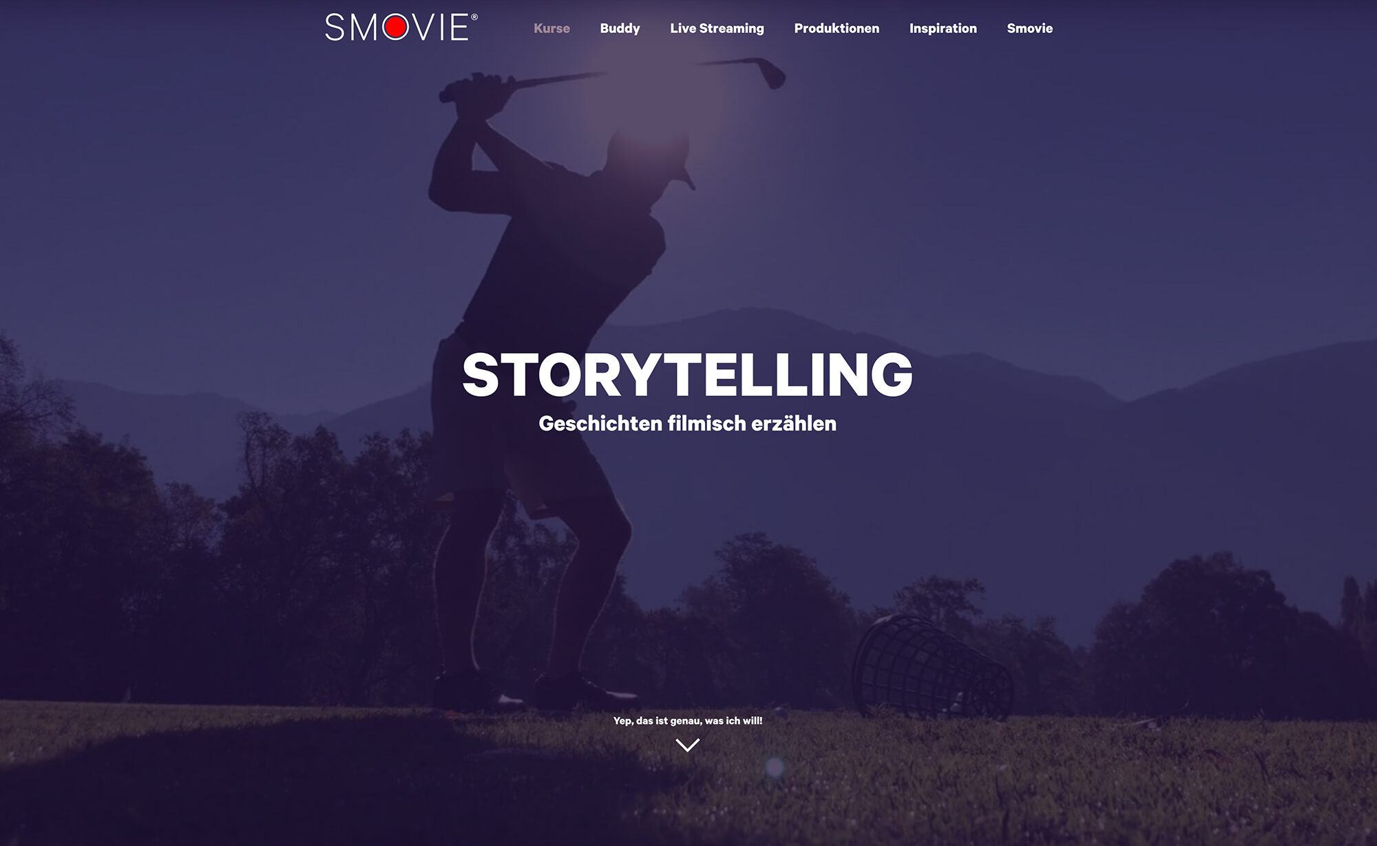 Storytelling, Screenshot Website - Smovie Film GmbH, smovie.ch