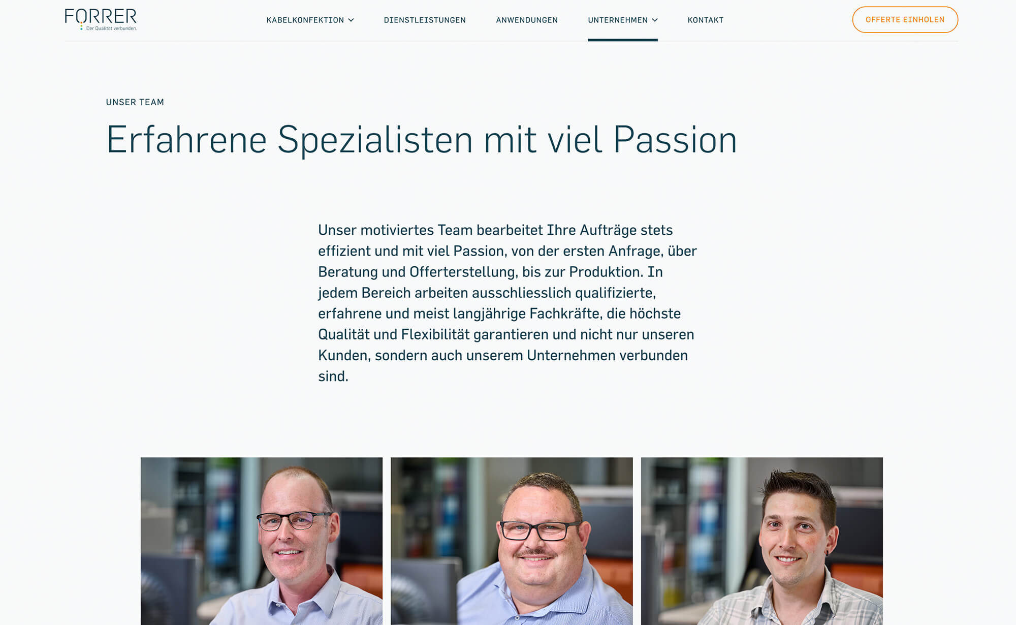 Screenshot – wforrer.ch Website